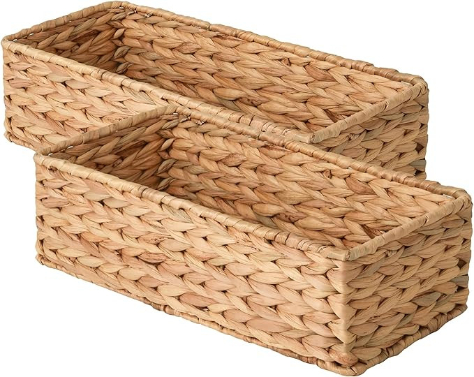 StorageWorks Toilet Tank Basket for Bathroom, Water Hyacinth Storage Baskets for Toilet Tank Top,... | Amazon (US)