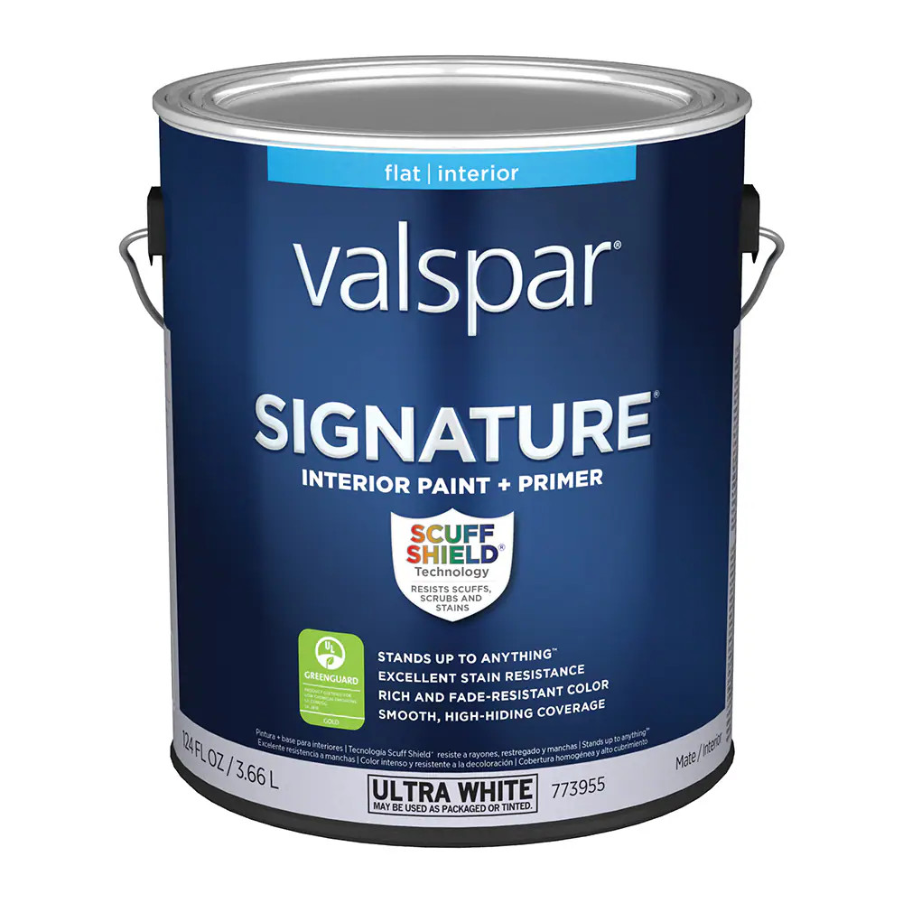 Valspar  Signature Flat Ultra White Tintable Latex Interior Paint + Primer (1-Gallon) | Lowe's