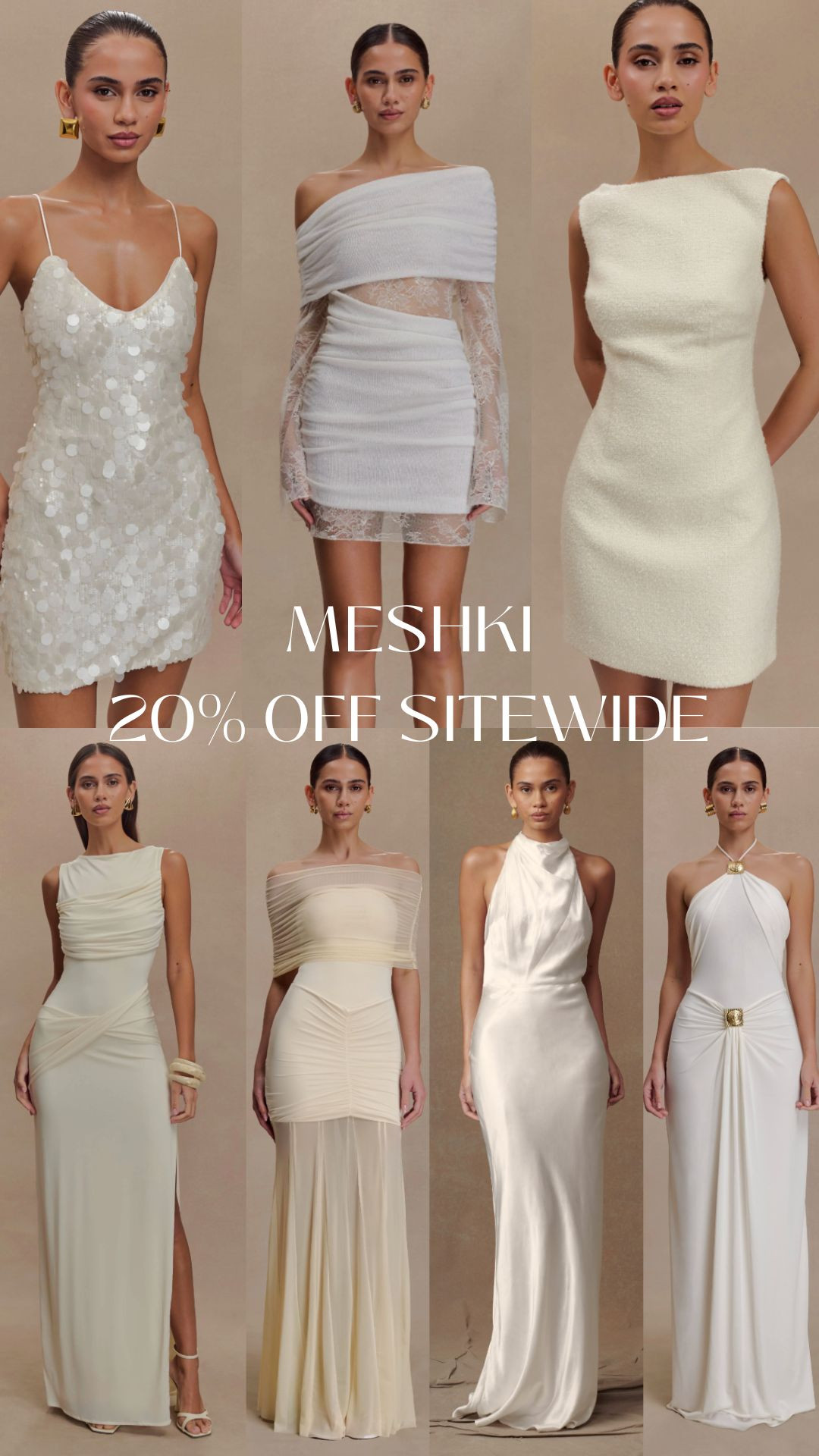 Brides-to-be, this one’s for you 🤍✨
Sharing my favorite MESHKI bridal picks — stunning white dresses and elevated bridal styles perfect for bridal showers, bachelorette parties, engagement photos, rehearsal dinners, and wedding events.

Everything is sleek, modern, and timeless — plus MESHKI is running a 20% sitewide sale, making these bridal looks even better 🙌

If you’re searching for bridal outfits, white dresses for brides, bachelorette dresses, engagement photo outfits, or modern bridal fashion, this edit is a must.

Tap to shop before sizes sell out — bridal styles always go fast 🤍💍✨ 

 #LTKdresses #LTKwedding #LTKsale