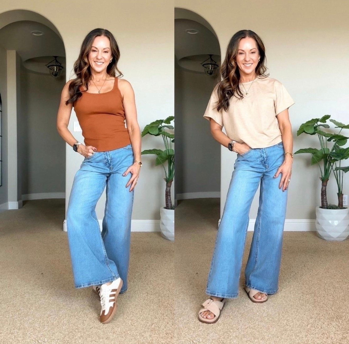 These wide leg jeans have such a good shape without overwhelming a petite frame. I love the relaxed leg with the higher rise, and this lighter wash works now with tanks and tees but will transition right into fall with sweaters and jackets.

Wide leg jeans, Petite jeans, Light wash denim, High rise jeans, Casual outfit, Fall transition outfit, Petite fashion, Denim outfit, Everyday style, EverydayHolly

#LTKootd #LTKPetite #LTKOver40