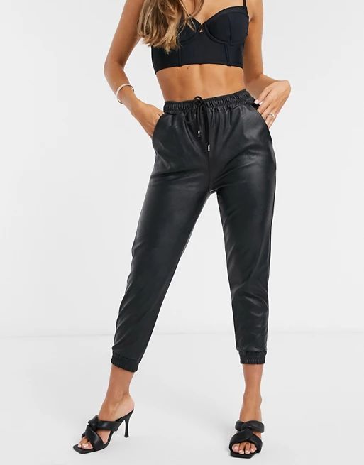 Femme Luxe pu jogger in black | ASOS (Global)