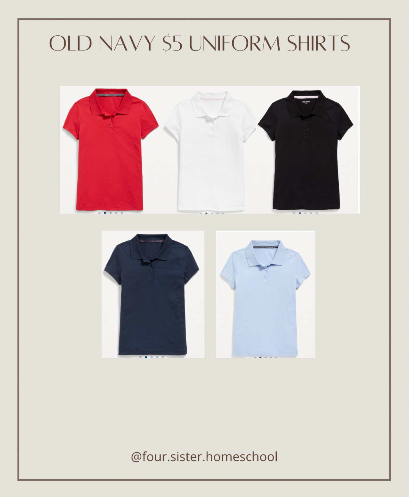 If you have kids in uniforms, now is the time to stock up on $5 uniform shirts from Old Navy! 

#LTKSaleAlert #LTKFamily #LTKKids