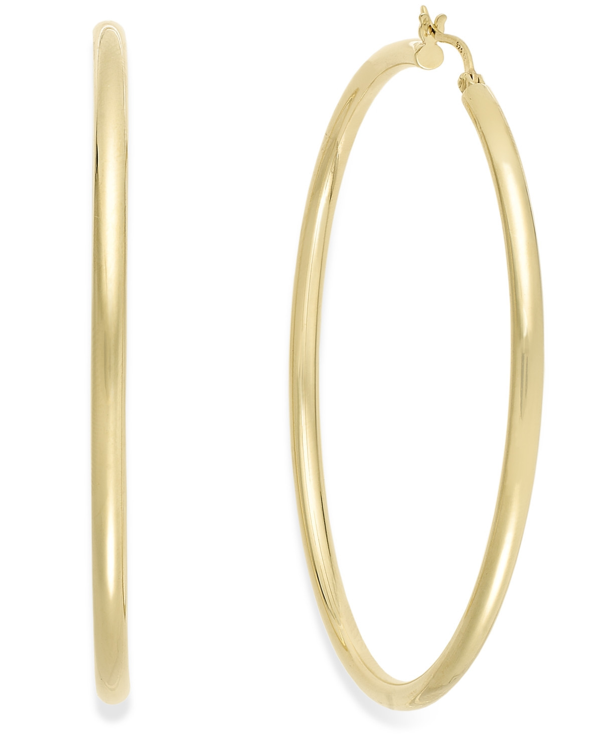 Round Hoop Earrings in 14k Gold Over Silver - Gold Over Silver | Macy's