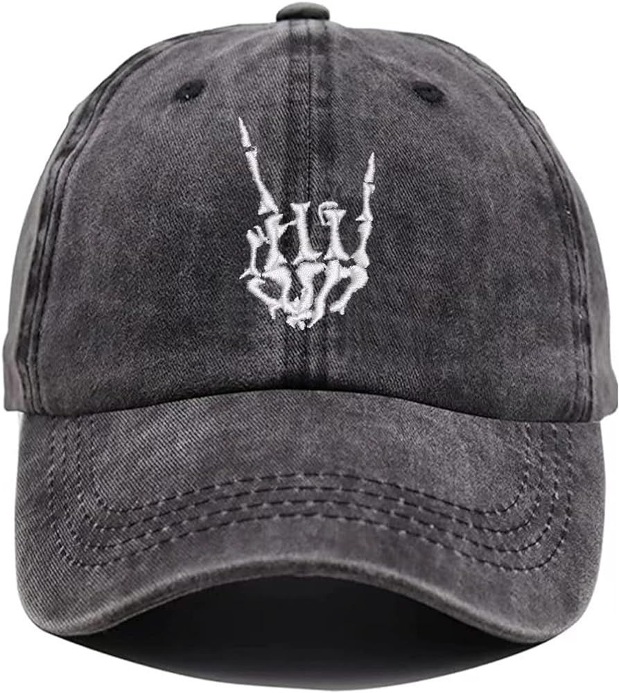 Halloween Skull Baseball Cap Hats for Men Women Emo Cool Gothic Goth Skeleton Perfect Best Grunge... | Amazon (US)