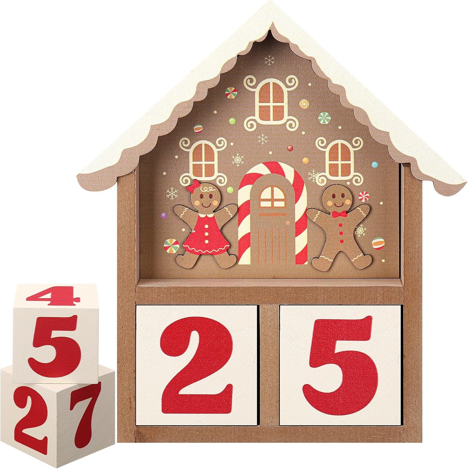 Wooden Gingerbread House Advent Calendar Christmas Countdown Decor | Amazon (US)