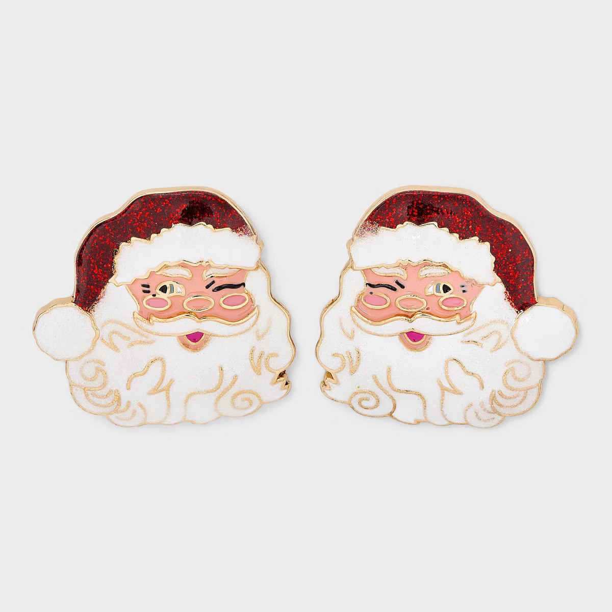 Christmas Santa Post Drop Earrings - Red/Gold | Target