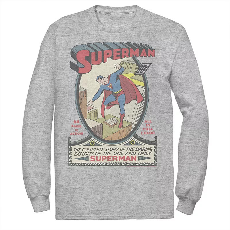 Men's DC Comics Superman 64 Pages Of Action Comic Cover Graphic Tee, Size: XXL, Athletic Grey | Kohl's