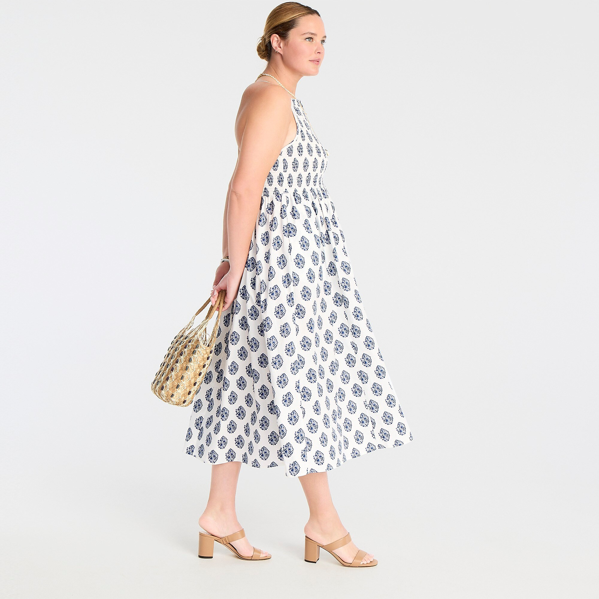 Friday dress in gathered floral block print | J. Crew US