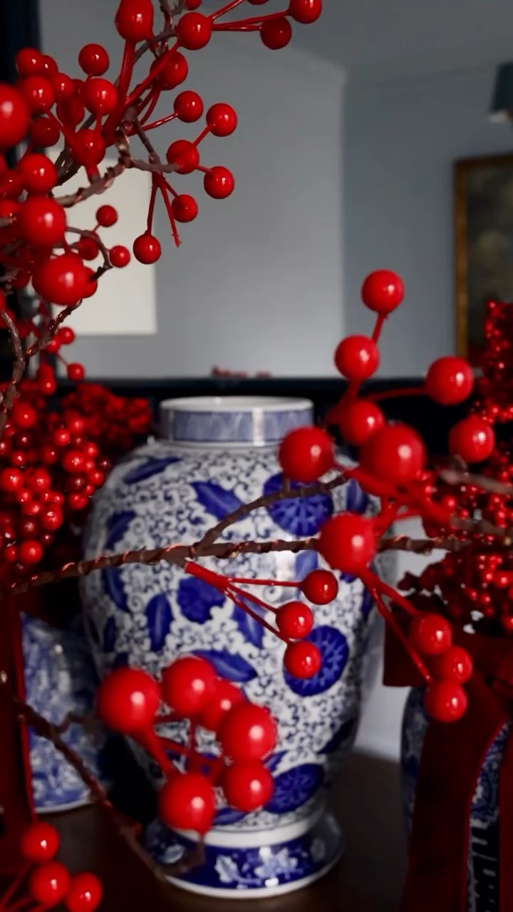 There is a good reason these stems sell out early every year - they light up ❤️✨

I love them paired with blue and white ginger jars for a fun pop of color in your holiday decor 💙🤍 

 #LTKSeasonal #LTKHome #LTKSaleAlert