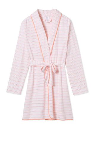 Pima Short Robe in Bellini Ombre - Final Sale | LAKE Pajamas