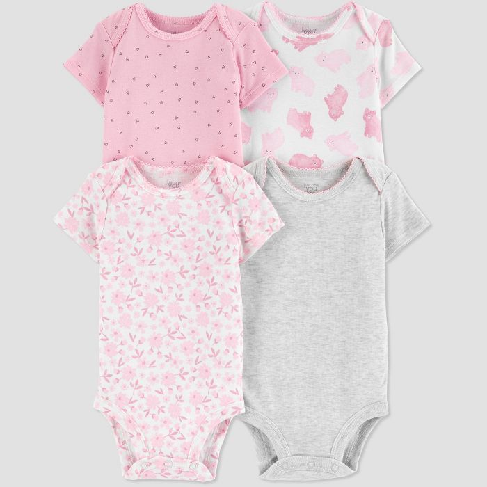 Baby Girls' 4pk Cloud Bodysuit - Just One You® made by carter's Pink | Target