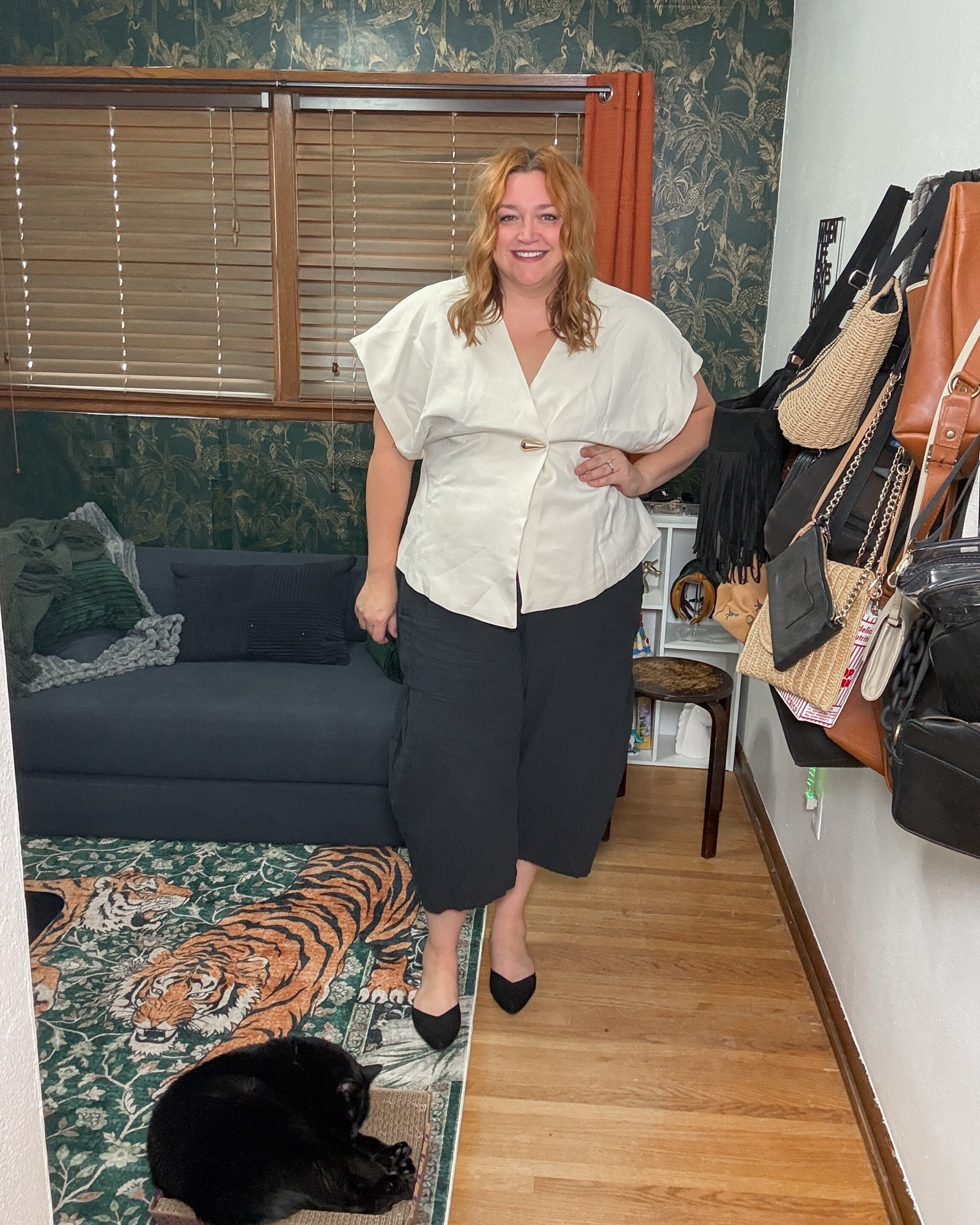 Work look with a peekaboo bodysuit

#LTKPlusSize #LTKMidsize #LTKWorkwear