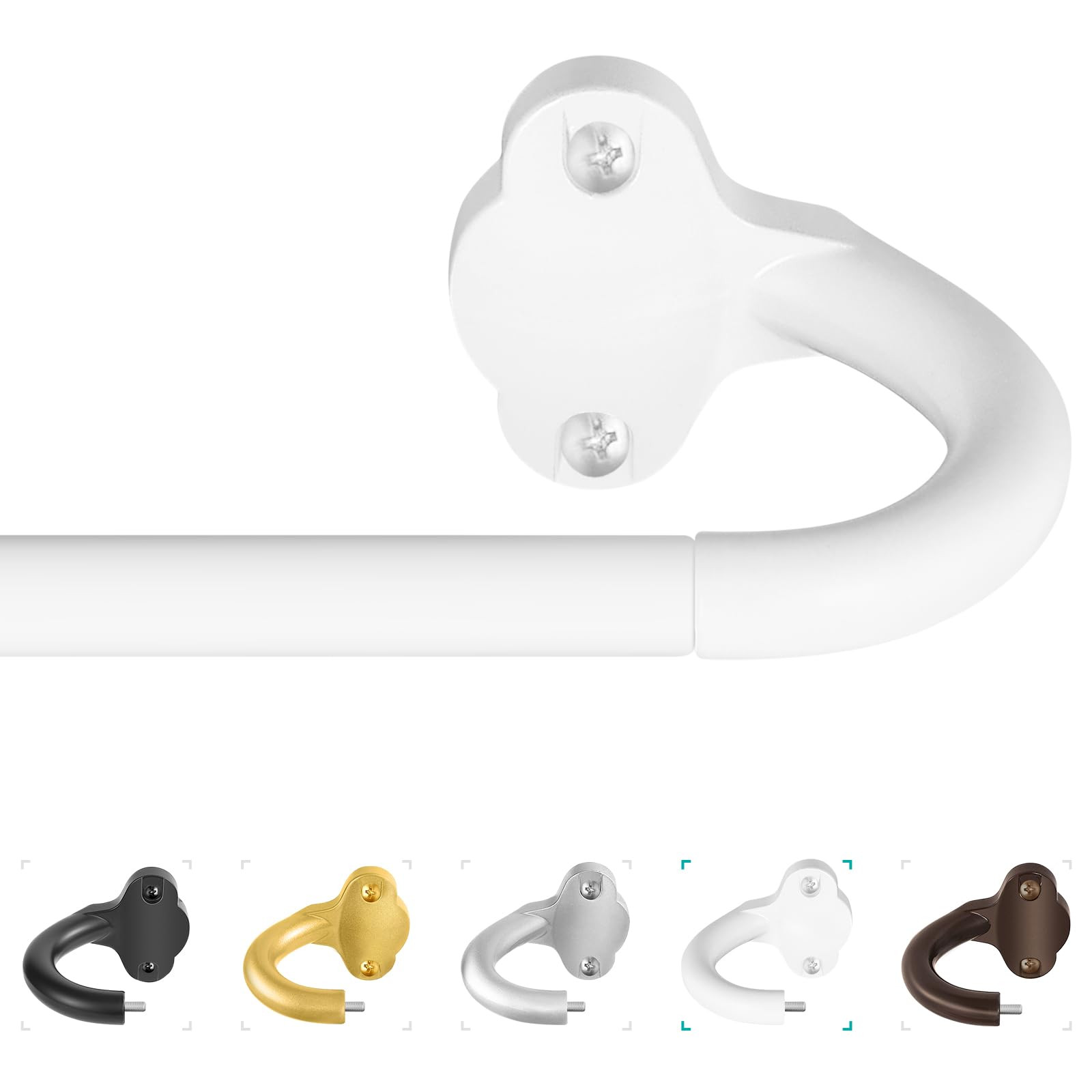 Wrap Around Curtain Rods,White Curtain Rods 28 to 48 Inch,5/8 Inch Adjustable Blackout Curtain Ro... | Amazon (US)