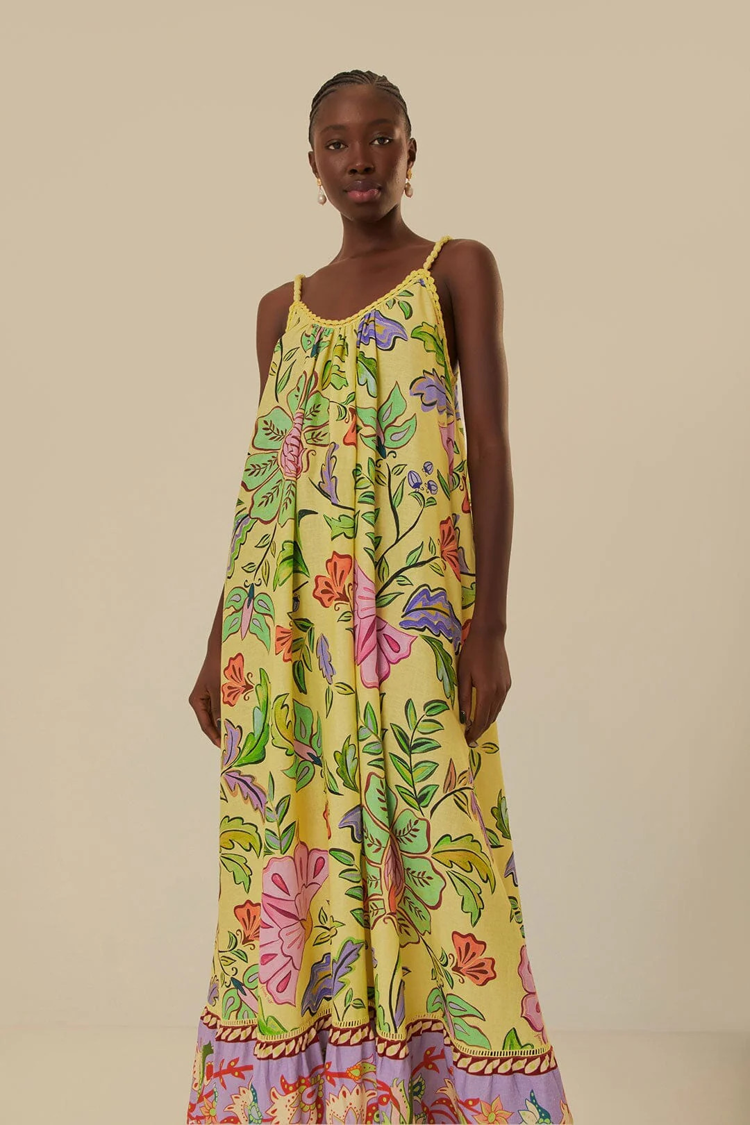 Yellow Floral Insects Maxi Dress | Farm Rio EU