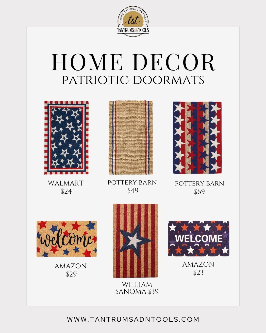 Nothing says “come on in” like a festive, patriotic doormat. It’s the easiest way to welcome your guests with a little red, white, and blue charm before they even step inside.

I’ve rounded up a few of my favorites—some totally budget-friendly, and a couple splurge-worthy options too.

They’re perfect for your 4th of July party and versatile enough to leave out all summer long. #homedecor #doormat #patrioticdecor #redwhiteandblue #independenceday #fourthofjuly 

 #LTKSeasonal #LTKHome #LTKFindsUnder100
