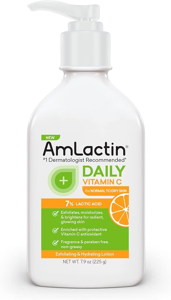AmLactin Daily Vitamin C Lotion - 7.9 oz Body Lotion with 7% Lactic Acid - Skin-Brightening Exfoliat | Amazon (US)