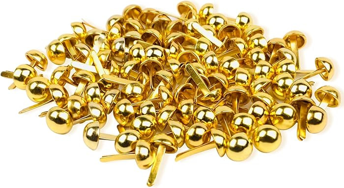 100 PCS Brass Paper Fasteners Metal Brass Fasteners, Mini Brads for Paper Crafts DIY Pins for Cra... | Amazon (US)