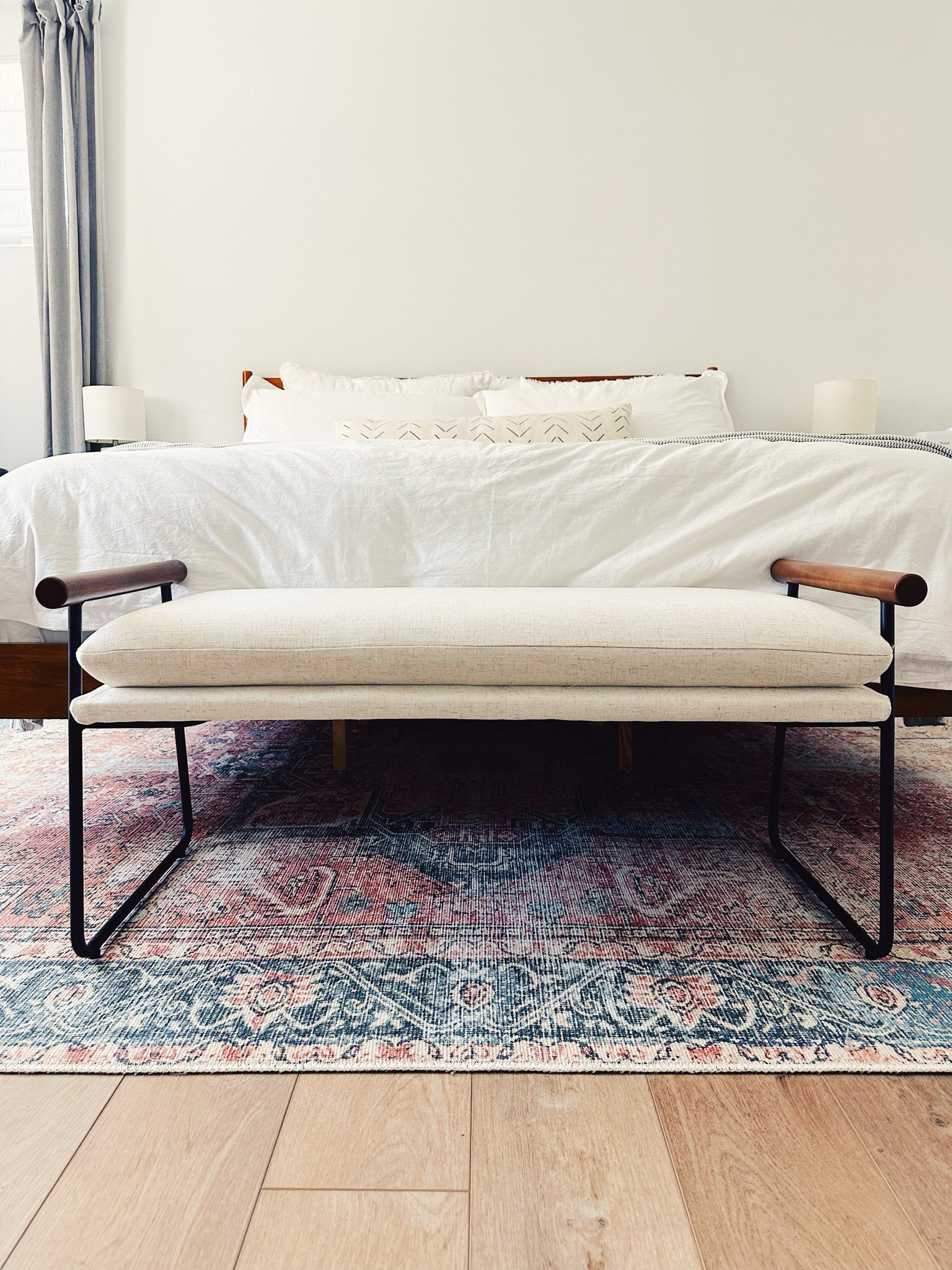 I’m still working on getting finishing touches done in the bedroom (like needing something to hang above the bed). I swapped out the ottoman we had at the foot of the bed with this bench and LOVE it. This changes the whole room, and my opinion about benches at the end of the bed, tbh. 

#LTKHome #LTKSaleAlert