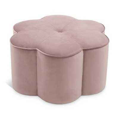 Meridian Furniture Daisy Pink Velvet Ottoman | Target