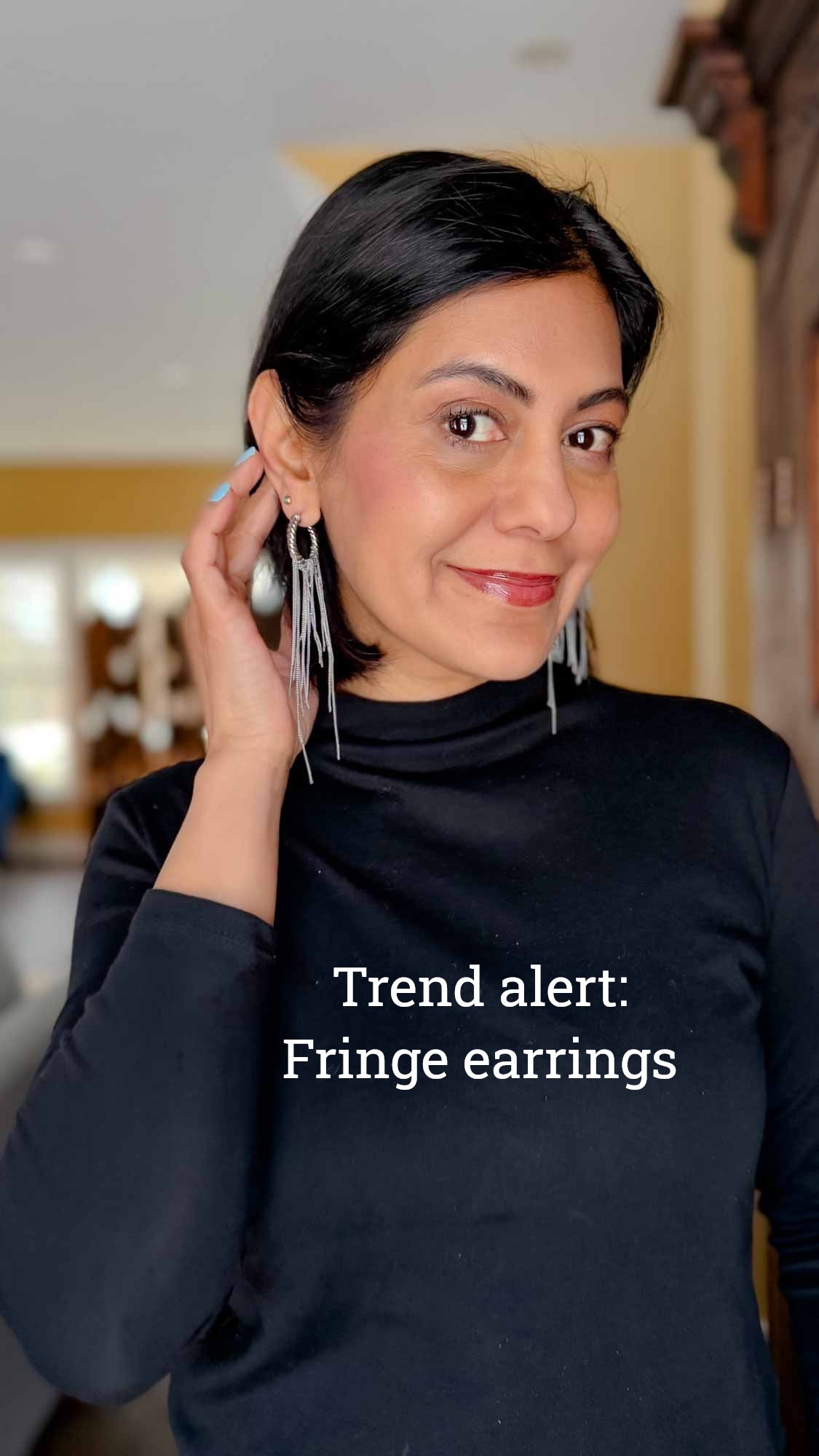 Trend alert: fringe 
I'm loving these lightweight hoop earrings with chain fringe.  They go with everything! 
💙 Nipa 
PS Selling out quickly! 

#jewelry #statementearrings #fashiontrends #silverjewelry 


#LTKOver40 #LTKootd #LTKSaleAlert
