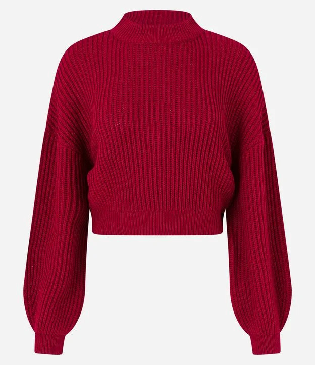 Blusão Suéter em Tricô Texturizado com Punho Ajustado Vermelho | Renner (BR)