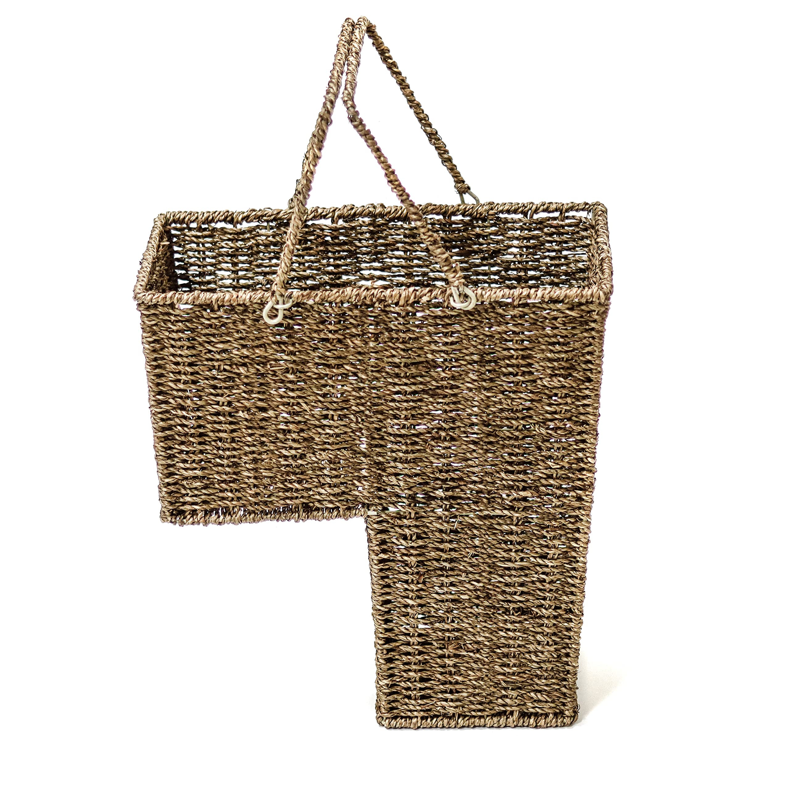 Trademark Innovations 15" Wicker Storage Stair Basket With Handles (Light Brown) | Amazon (US)