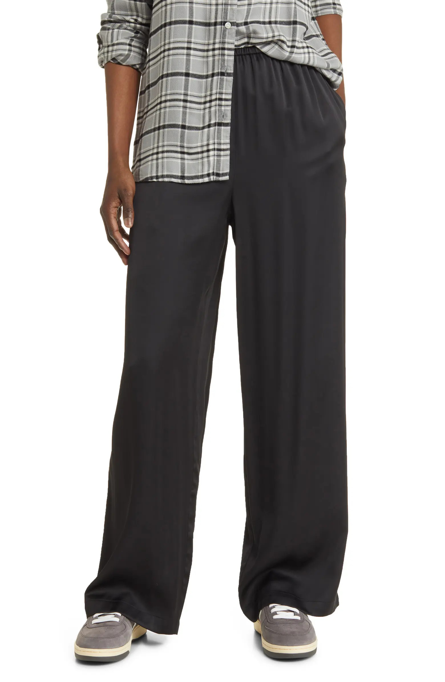 Treasure & Bond Satin Wide Leg Pull-On Pants | Nordstrom | Nordstrom