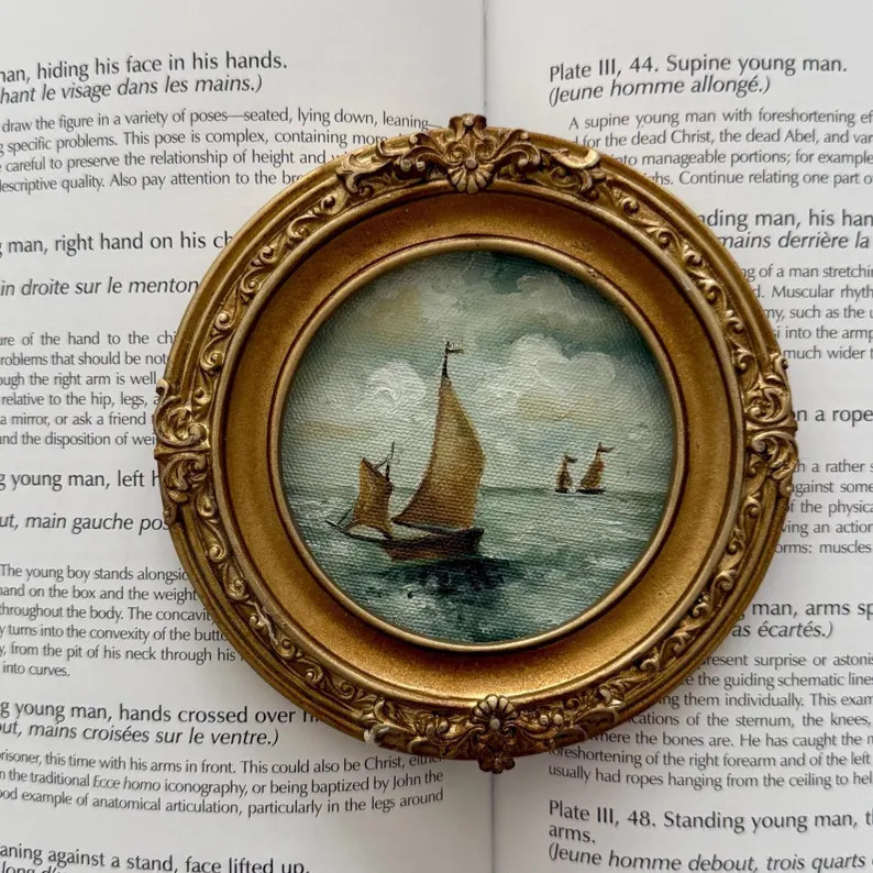 Original Miniature Oil Painting \u2013 Seascape Art, Moody Nautical Decor - Etsy | Etsy (Global)