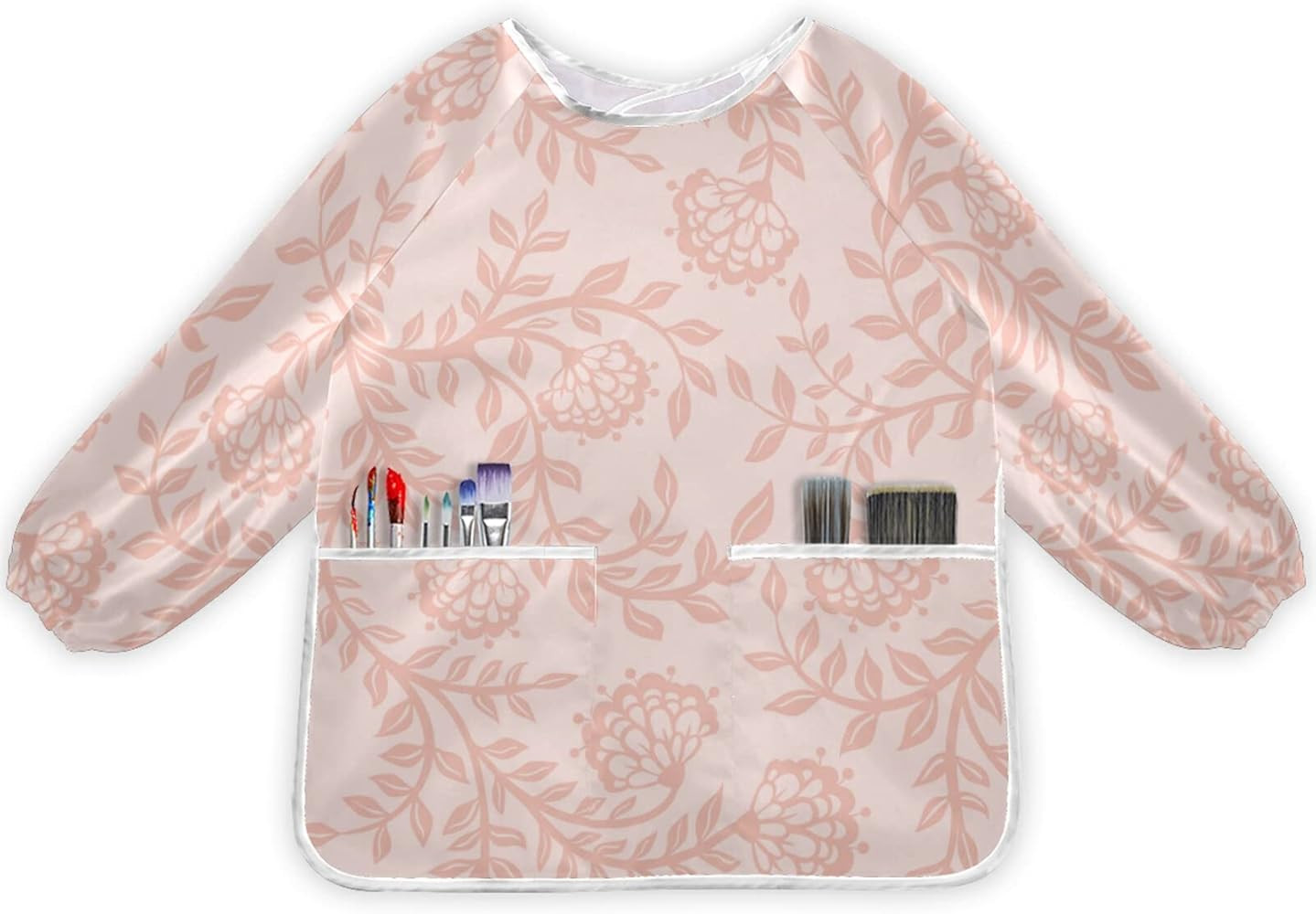 Painting Smocks for Kids 2-4 Art Smocks Eating with Pockets Vintage Pink Floral Waterproof Long S... | Amazon (US)
