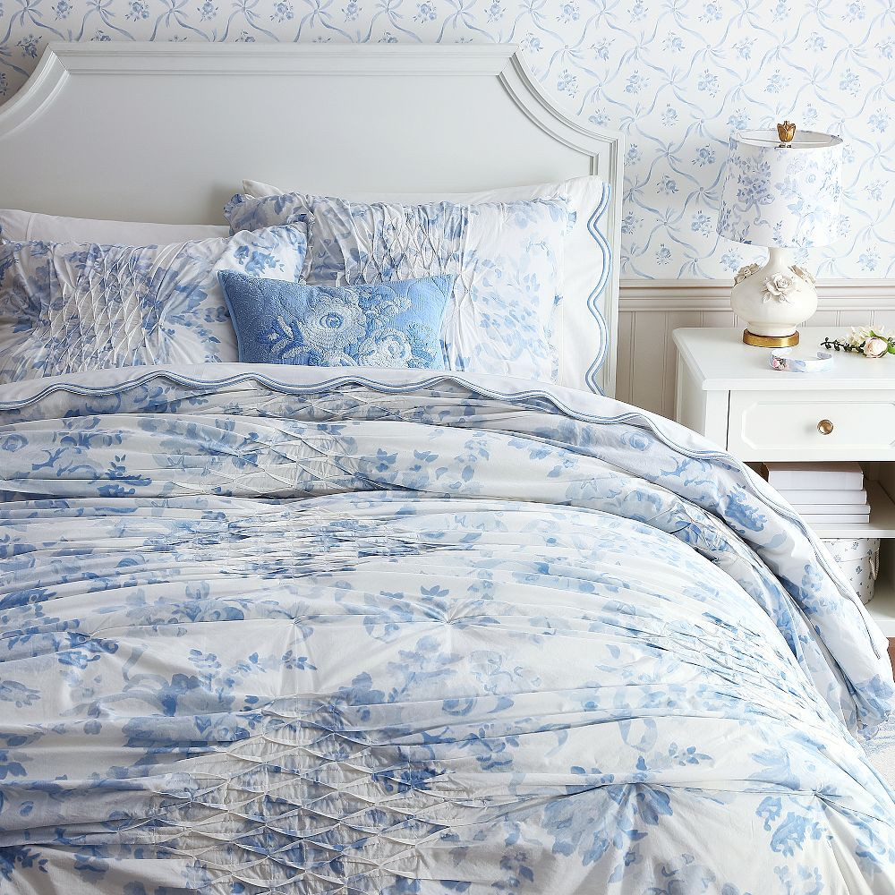LoveShackFancy Garden Damask Smocked Standard Sham | Pottery Barn Teen