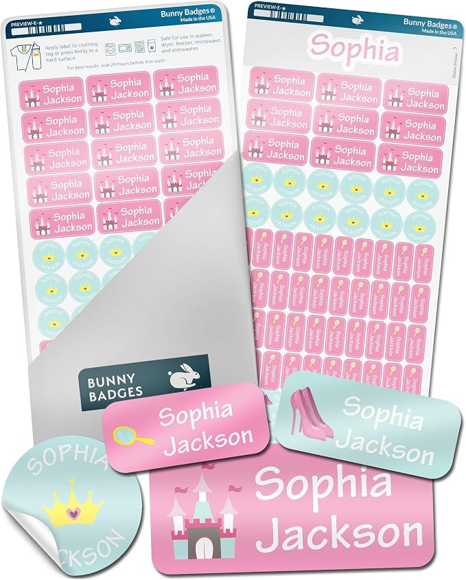 Personalized Name Labels for Kids (75 Labels) - Custom Waterproof Name Stickers for Daycare, Clot... | Amazon (US)