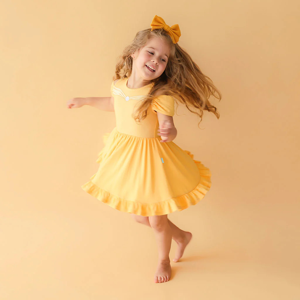 Disney Princess Yellow Girl Twirl Dress | Belle | Posh Peanut