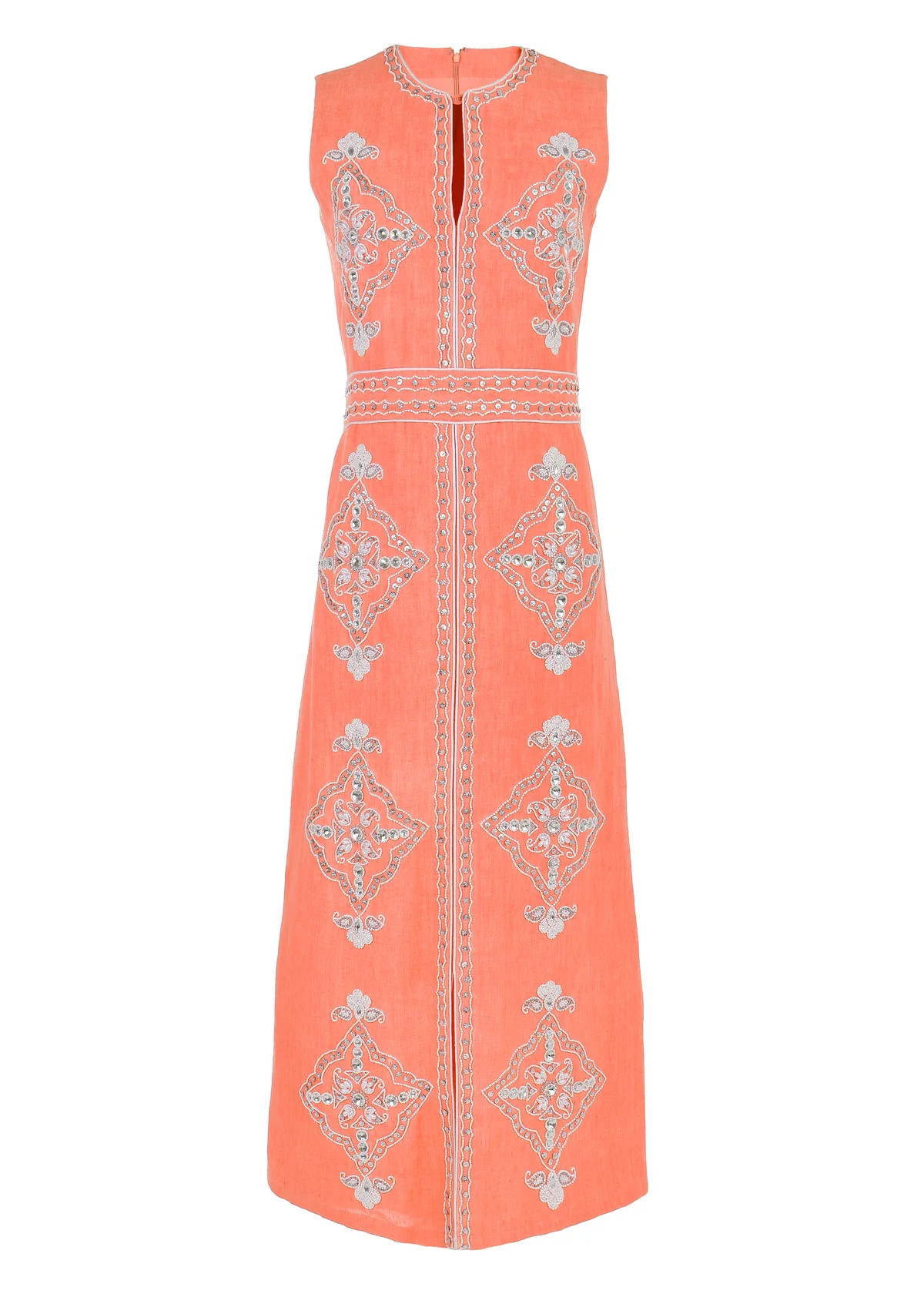 OTM Exclusive: Beaded Clara Dress in Coral | Over The Moon