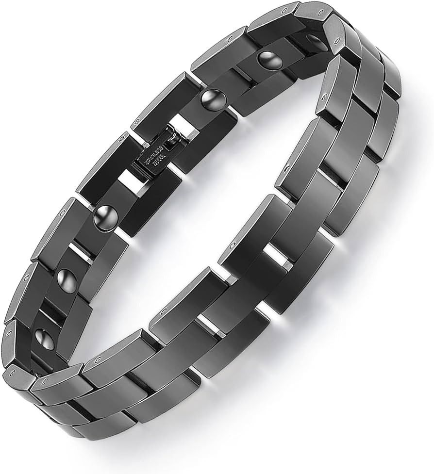 Feraco Magnetic Bracelets for Men Sleek Titanium Stainless Steel Magnetic Bracelet with Sizing To... | Amazon (US)
