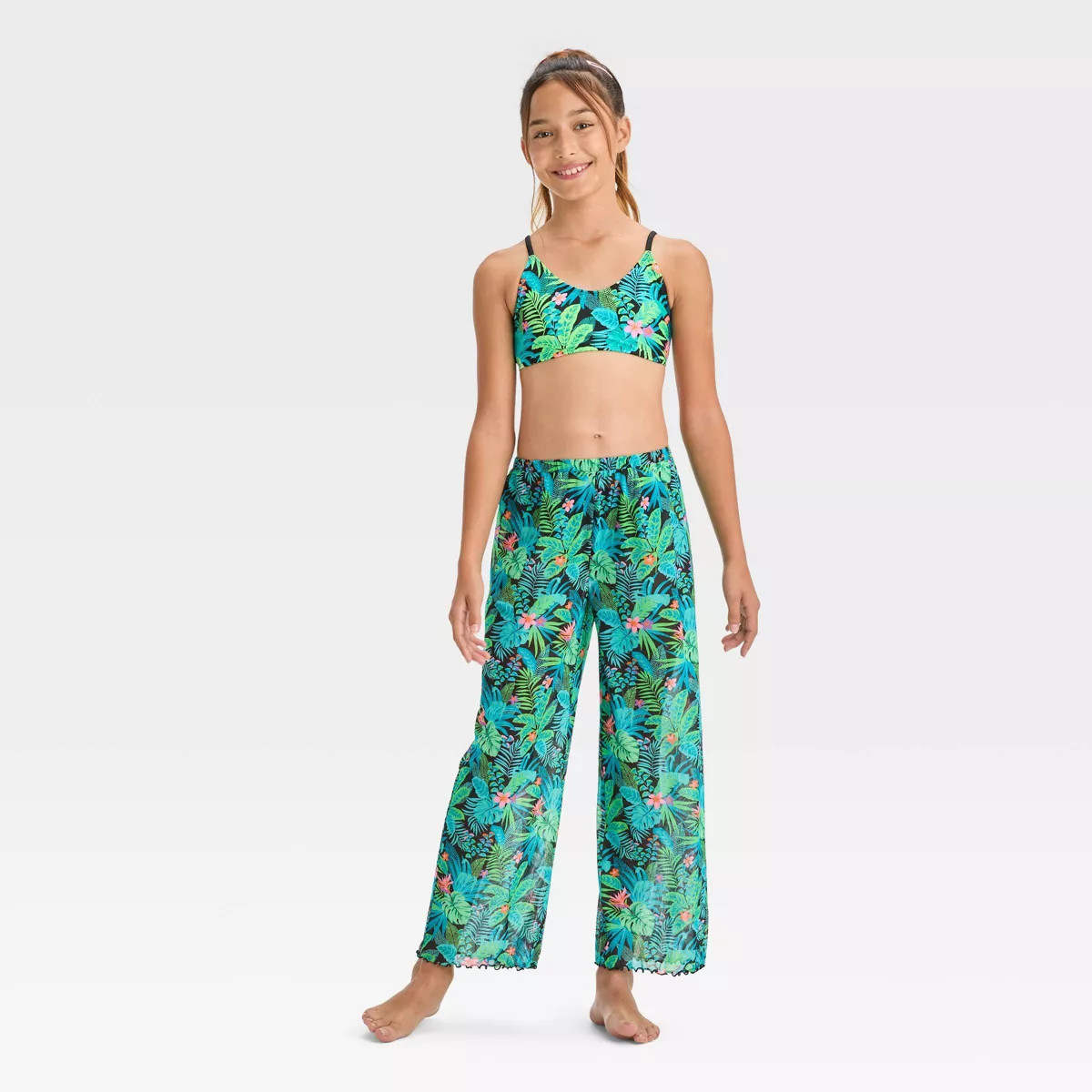 Girls' Feeling Tropical Floral Printed Bikini Set - art class™ | Target
