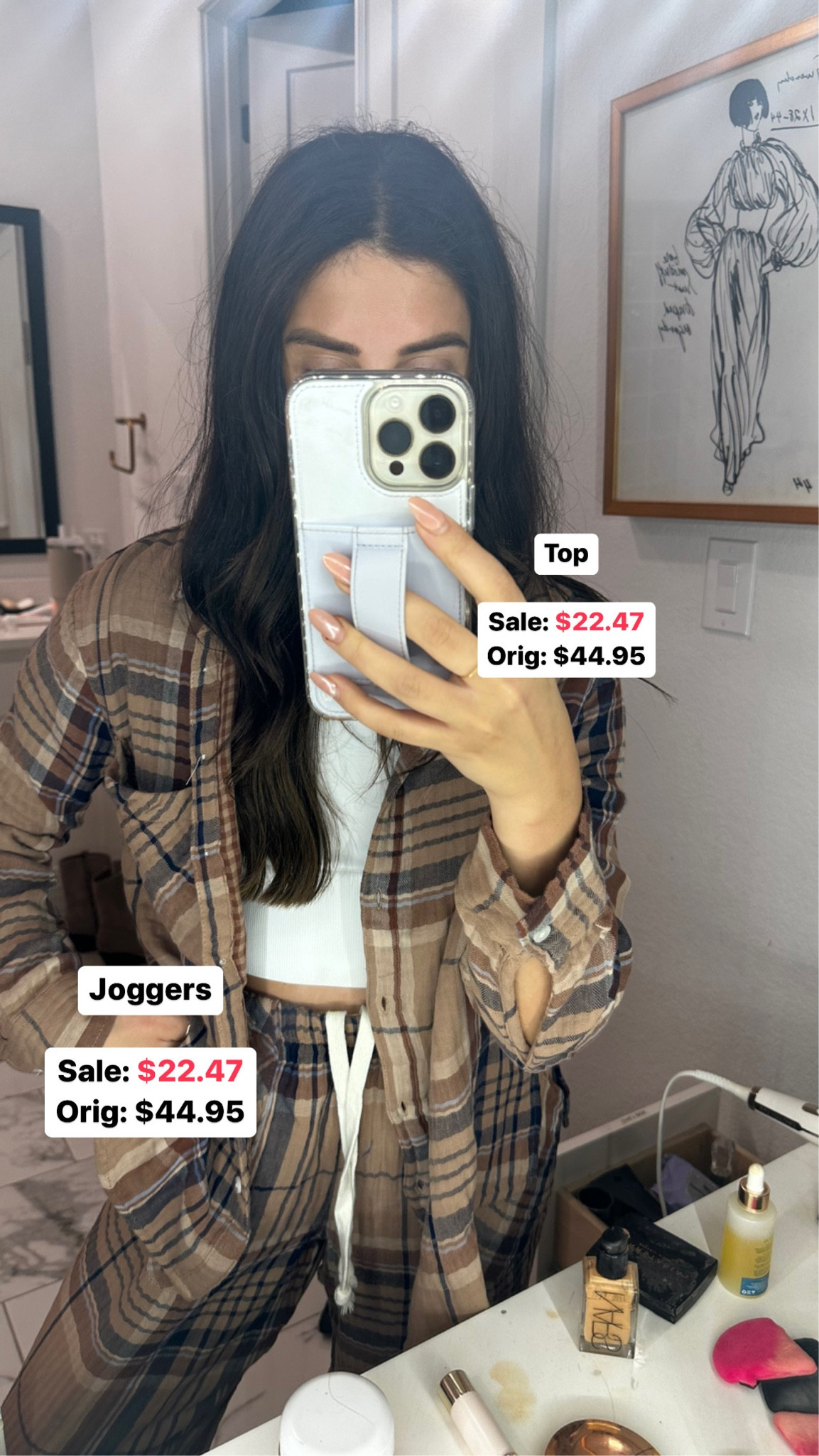 Love this set together or that I can pair the top with jeans! Also comes in a blue/green pattern that would be fun for the holidays!

Top: small
Bottoms: small 