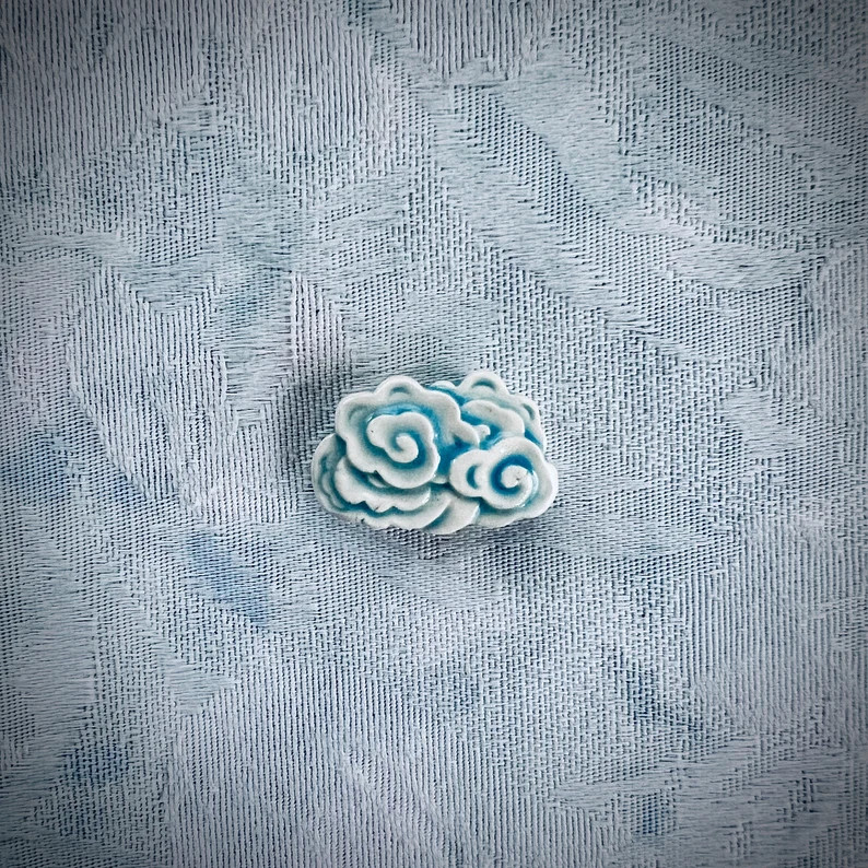 Ceramic Cloud for Mosaic Garden Art, Mixed Media, Hand Painted Tile - Etsy | Etsy (US)