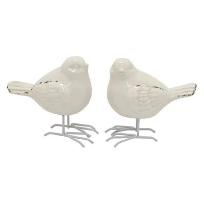Alberton Ceramic Bird 2 Piece Figurine Set Finish: White | Wayfair North America