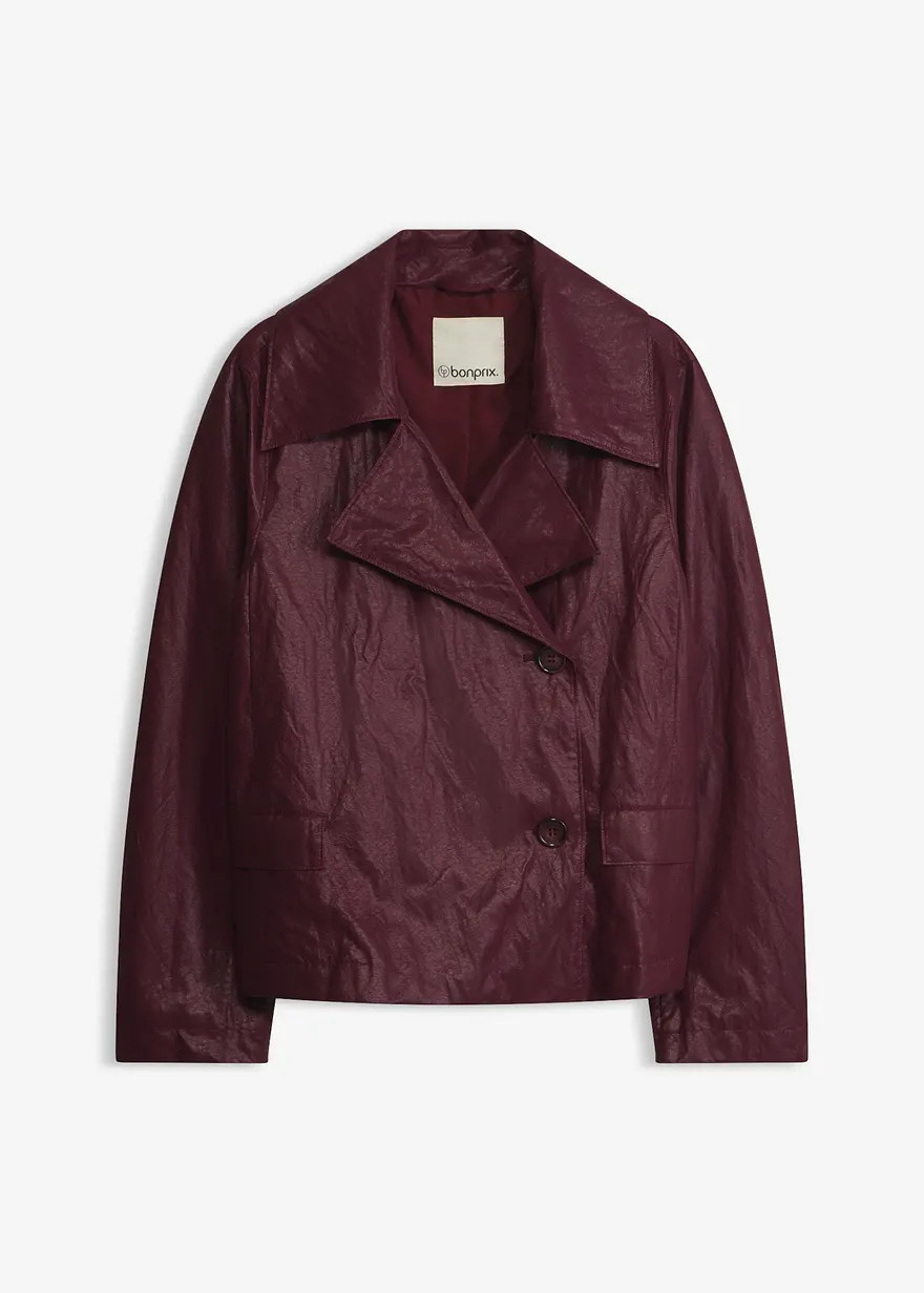 Lederimitat-Jacke in Crinkle-Optik | Bonprix DE