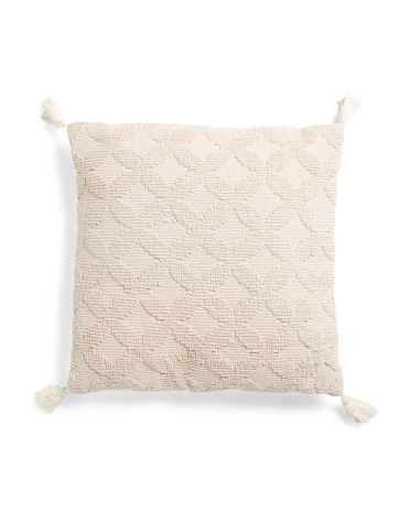 20x20 Textured Tassel Pillow | TJ Maxx