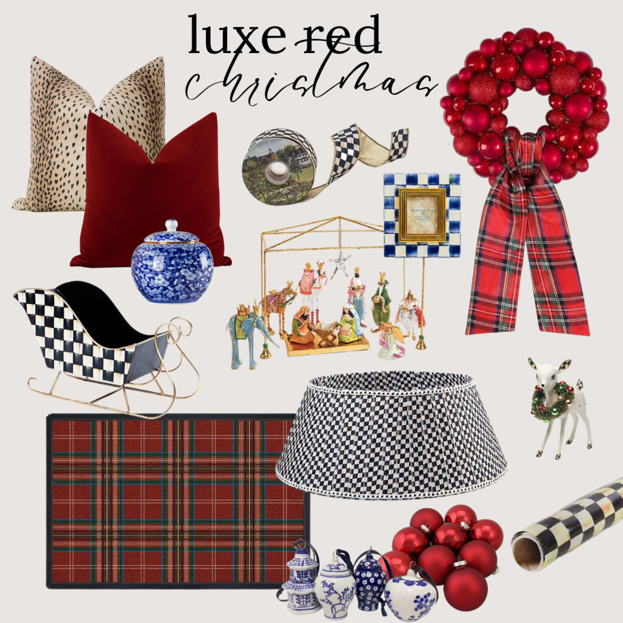 Luxe red Christmas decor | high low blend red Christmas decorations, tartan traditional Christmas decor, Mackenzie Childs barn sale mixed with budget friendly Amazon finds 

#LTKHome #LTKSaleAlert #LTKSeasonal
