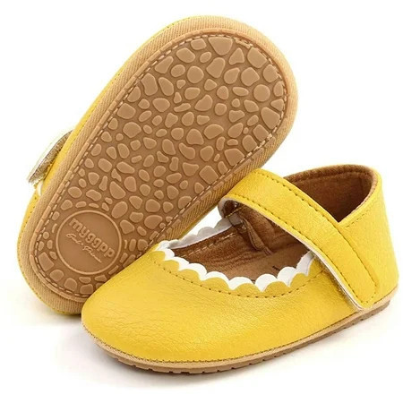 Baby Girls Shoes Mary Jane Flats Shoes Anti-Slip Soft Rubber Sole Toddler First Walkers Princess Dress Shoes | Walmart (US)