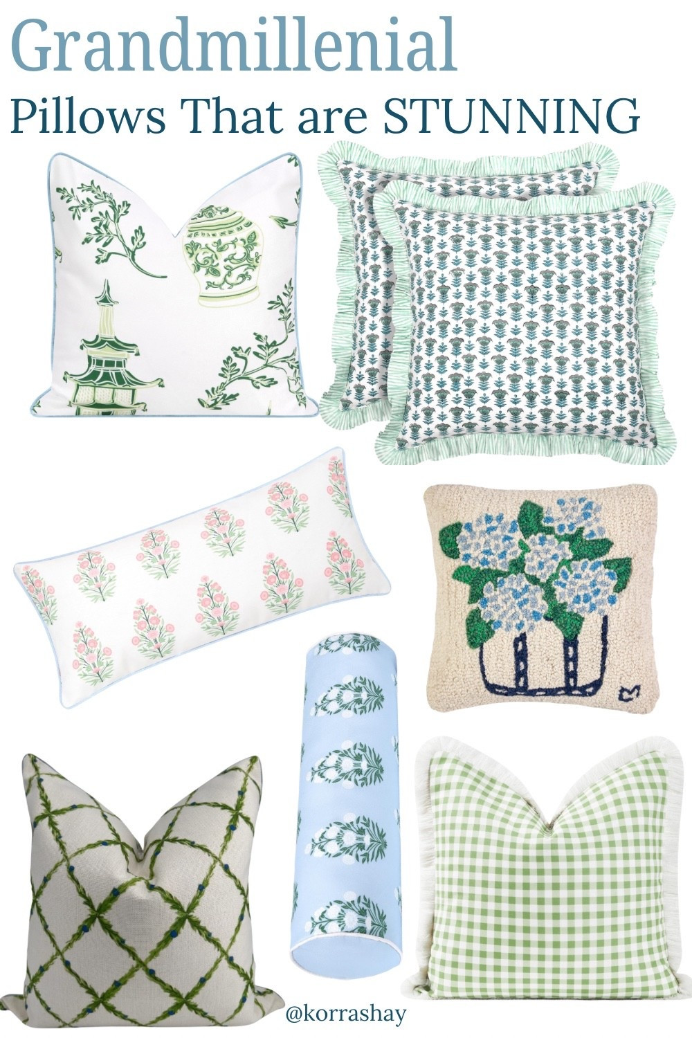 Grandmillenial style pillows that are so stunning!! 

#LTKHome #LTKStyleTip