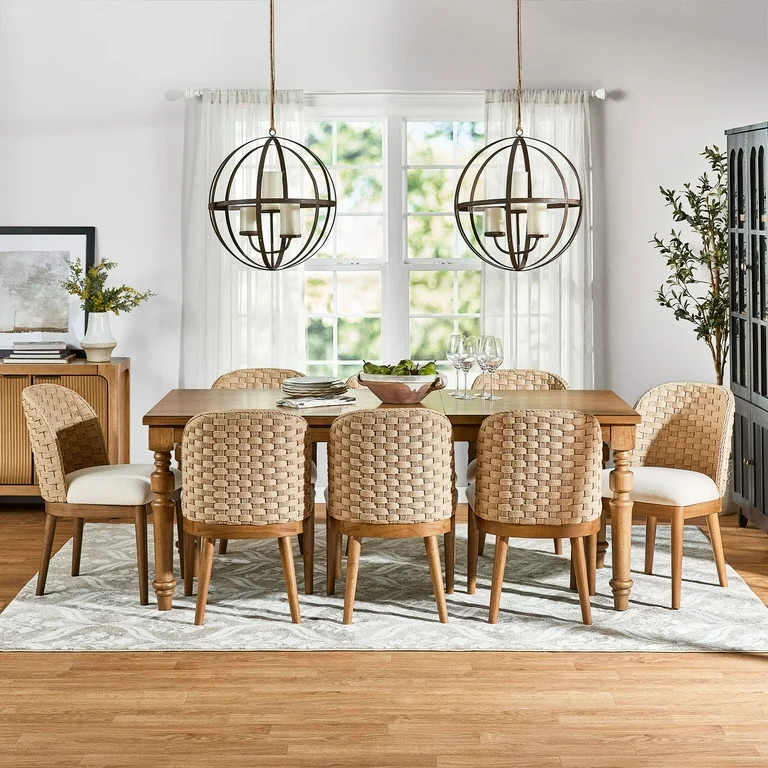 My Texas House Perry Extendable Dining Table in Warm Brown Finish | Walmart (US)