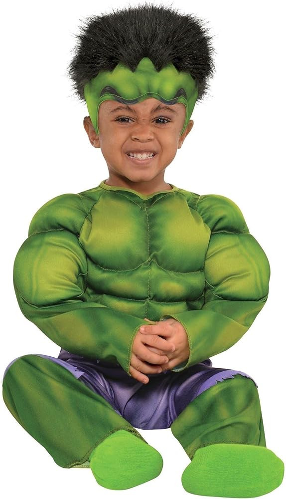 Suit Yourself Hulk Muscle Costume for Babies, Includes a Padded Jumpsuit and a Hat with Hair | Amazon (US)