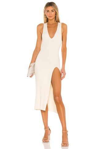 Michael Costello x REVOLVE Variegated Rib Bodycon Dress in Ivory from Revolve.com | Revolve Clothing (Global)