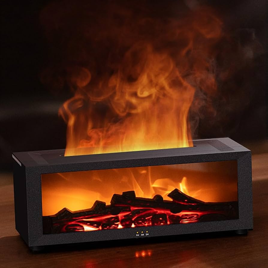 Essential Oil Diffuser, Fireplace Flame Oil Diffuser - Aromatherapy Aroma Humidifier, Upgrade 7 C... | Amazon (US)