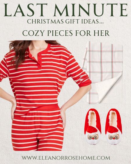 Cozy pajamas, slippers, and blanket for her that arrive before
Christmas! 

#LTKHoliday #LTKSeasonal #LTKGiftGuide