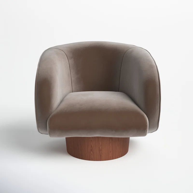 Delmore 85.09Cm Wide Velvet Swivel Barrel Chair | Wayfair Professional