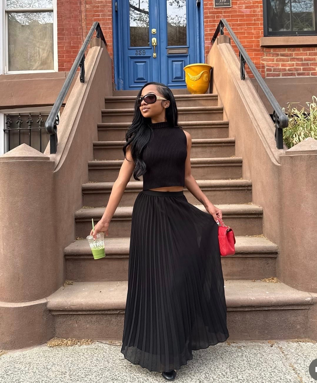 Black pleated skirt
Mockneck top

#LTKootd #LTKBeauty #LTKPetite